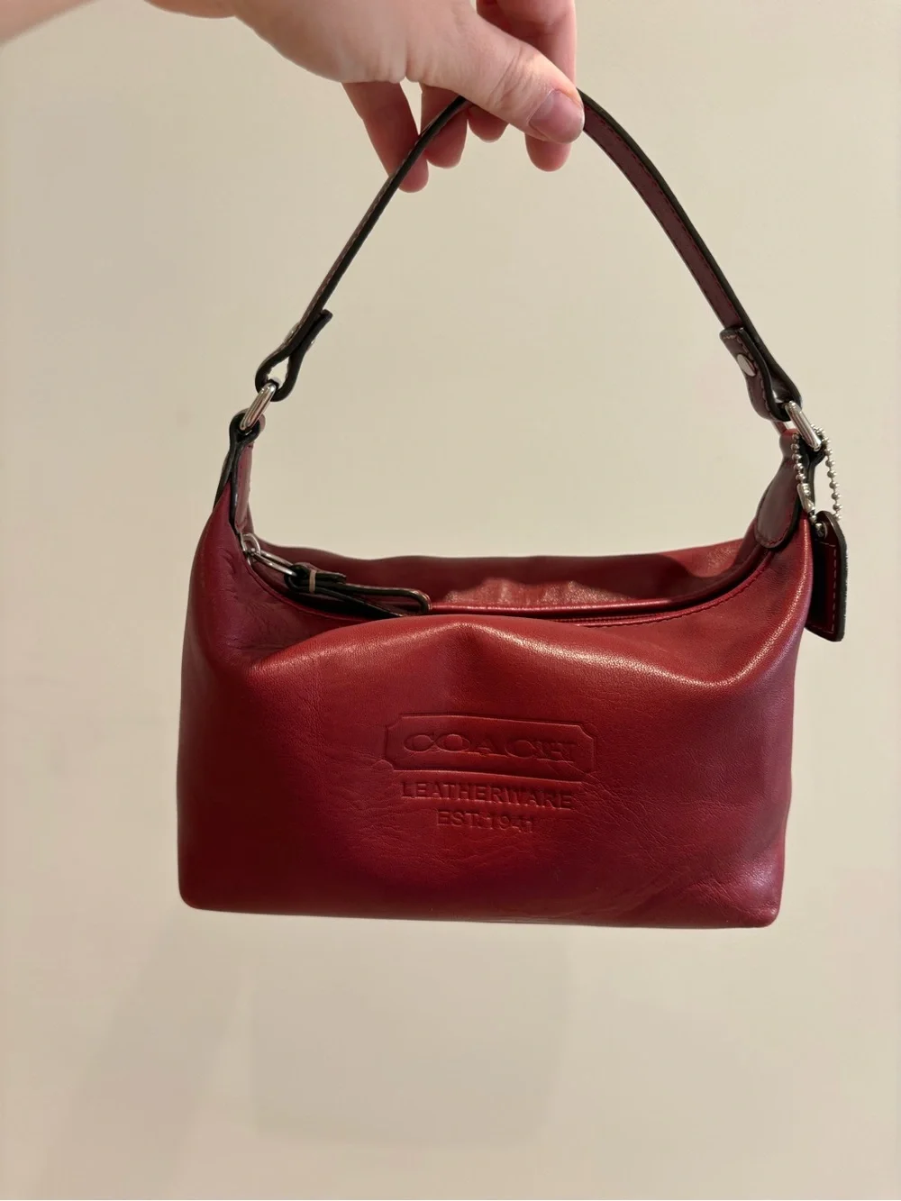 Coach Vintage Red Leather Mini Shoulder Bag